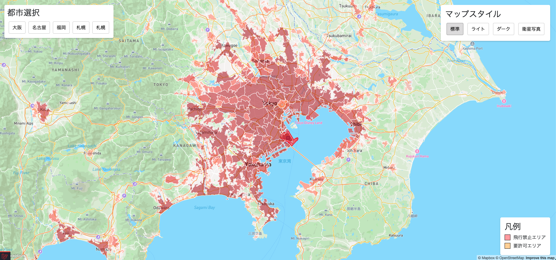 マップ機能画面